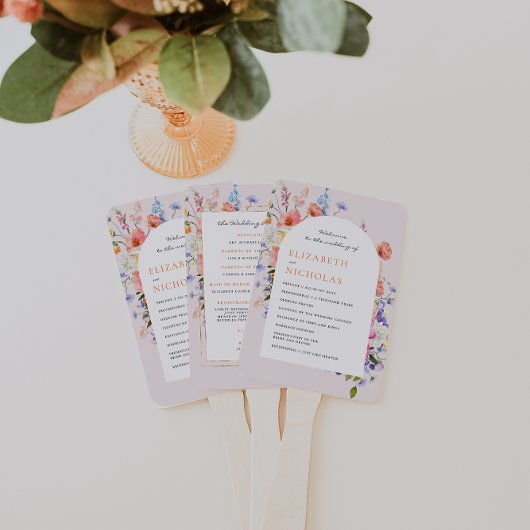Éventail Boho Wildflower |  Programme de mariage floral