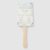 Éventail Boho Wildflower Rustic Green Wedding Programme (Dos)