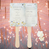 Éventail Boho Wildflower Rustic Green Wedding Programme