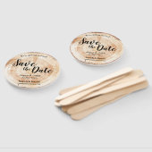 Éventail Bois rustique Mariage unique Enregistrer la date (Non-assemblé)