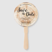 Éventail Bois rustique Mariage unique Enregistrer la date (Devant)