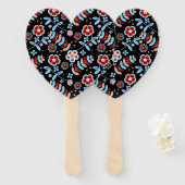 Éventail Bold Folk Floral Pattern (Devant et derrière)