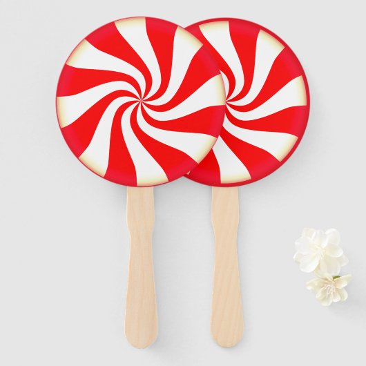 Éventail Bonbons à la menthe poivrée (Devant et derrière)