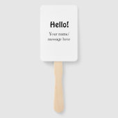 Éventail Bonjour ajouter un message de nom simple minimum é (Dos)