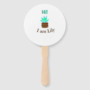 Éventail Bonjour Je suis Lily cactus succulent ajouter nom