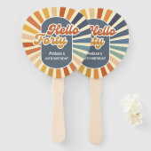 Éventail Bonjour Quarty Retro Sun Super Wave Anniversaire (Devant et derrière)