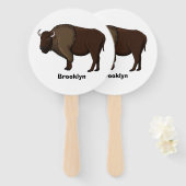 Éventail Bonne illustration de bison américain (Devant et derrière)