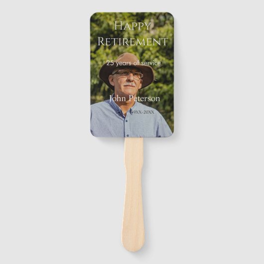 Éventail Bonne retraite photo nom année de service (Devant)