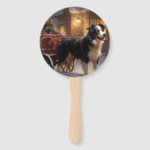 Éventail Border Collie Saison de Noël Fêtes (Devant)
