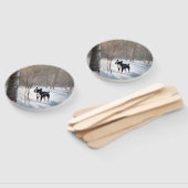 Éventail Boston Terrier Laisser neiger Noël (Non-assemblé)