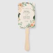 Éventail Botanique Boho Green Peach Wedding Programme (Devant)