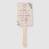 Éventail Botanique Boho Green Programme de mariage rose pâl (Dos)