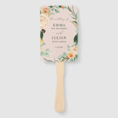 Éventail Botanique Boho Green Programme de mariage rose pâl (Devant)