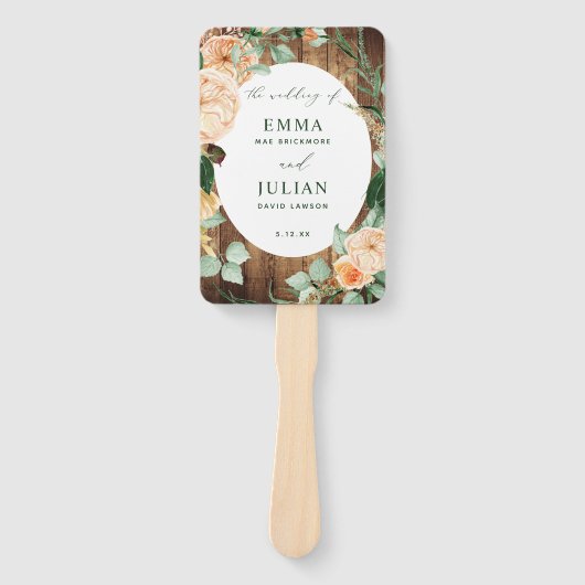 Éventail Botanique Boho Rustique Grange Programme de mariag (Devant)