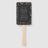 Éventail Botanique florale noire moderne mariage rustique (Dos)