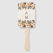 Éventail Bottes occidentales Fleurs Terre cuite Mariage (Devant)