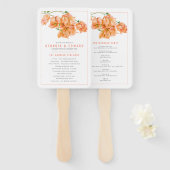 Éventail Bougainvillea programme de mariage d'aquarelle ora (Devant et derrière)