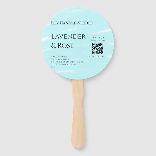 Éventail Bougie de soja rose Lavender entreprise ajouter q  (Devant)