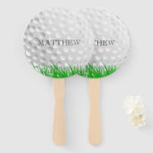Éventail Boule de golf en Herbe Personnalisé (Devant et derrière)