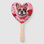 Éventail Bouledogue français amoureux (Dos)