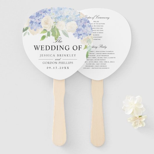 Éventail Bouquet Carolina Bloom | Programme de mariage (Devant et derrière)