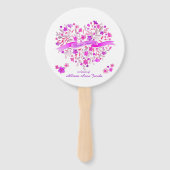 Éventail Bouquet de coeur violet rose nuptiale (Dos)