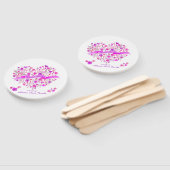 Éventail Bouquet de coeur violet rose nuptiale (Non-assemblé)