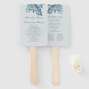 Éventail Bouquet de Delphinium Floral Bleu