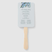 Éventail Bouquet de Delphinium Floral Bleu (Dos)