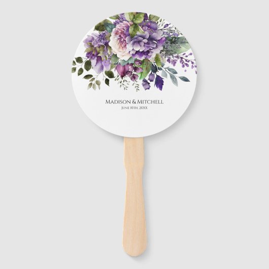 Éventail Bouquet d'or violet violet violet (Dos)