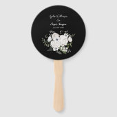 Éventail Bouquet floral élégant noir et blanc Moderne (Dos)