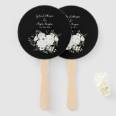 Éventail Bouquet floral élégant noir et blanc Moderne (Devant et derrière)