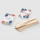 Éventail Bouquet Mariage bleu et corail (Non-assemblé)