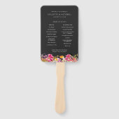 Éventail Bouquet romantique Hot Pink Black Wedding Programm (Devant)