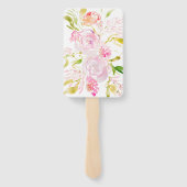 Éventail Bouquet Rose aquarelle (Dos)