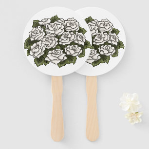 Éventail Bouquet Rose blanche