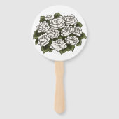 Éventail Bouquet Rose blanche (Devant)