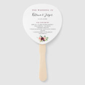 Éventail Bourgogne Blush Floral Wedding Programme Fans à ma (Devant)