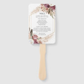 Éventail Bourgogne, Blush & Rose Gold Elegant Programme (Devant)