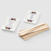 Éventail Bourgogne Floral Gold Hexagon Programme de mariage (Non-assemblé)