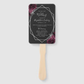 Éventail Bourgogne Floral Silver Geo Black Wedding Programm (Devant)