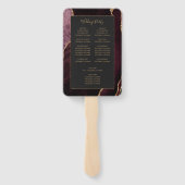 Éventail Bourgogne Gold Agate Dark Wedk Wedding Programme (Dos)