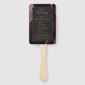 Éventail Bourgogne Gold Agate Dark Wedk Wedding Programme (Devant)