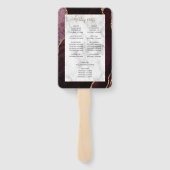 Éventail Bourgogne Gold Agate Marble Wedding Programme (Dos)