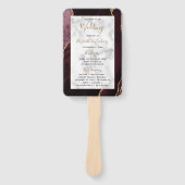 Éventail Bourgogne Gold Agate Marble Wedding Programme (Devant)