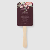 Éventail Bourgogne Gold - Élégant programme de mariage Flor (Dos)