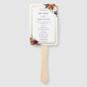 Éventail Bourgogne Ivory Burnt Orange Floral Wedding Progra (Devant)