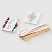 Éventail Bourgogne & Marine Pink Blush Floral Wedding Progr (Non-assemblé)