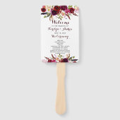 Éventail Bourgogne Marsala Bohême Floral Wedding Programme (Devant)