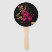 Éventail Bourgogne - Marsala et Gold Floral Mariage (Dos)